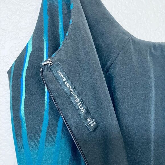 W118 Walter Baker Teal Blue Green Print Cocktail Dress XS - Picture 4 of 5